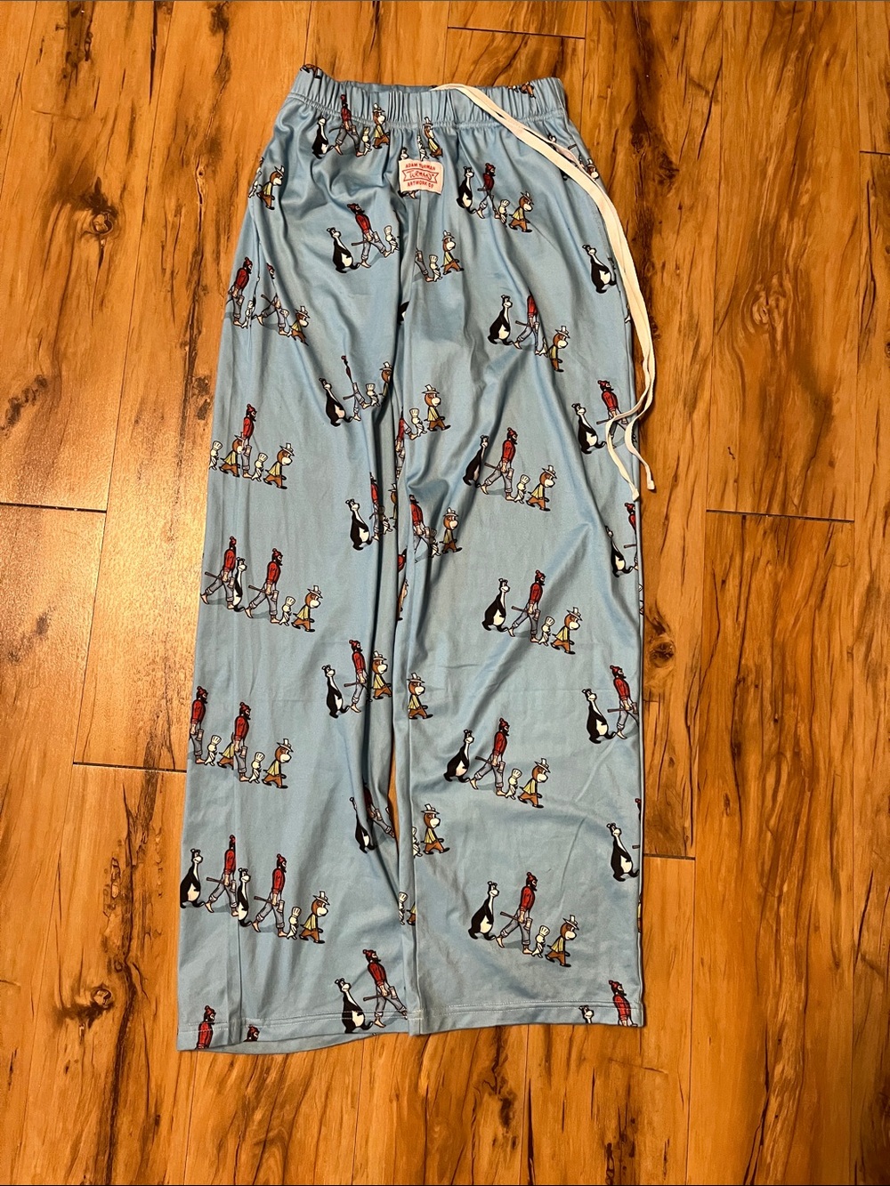 Light Blue Printed Lounge Joggers with Drawstring Waist MN Abbey Road